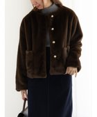 【テチチ/Te chichi】のグラデーションファーノーカラージャケット《2025winter catalog item》 ブラウン|ID: prp329100004779985 ipo3291000000034674397