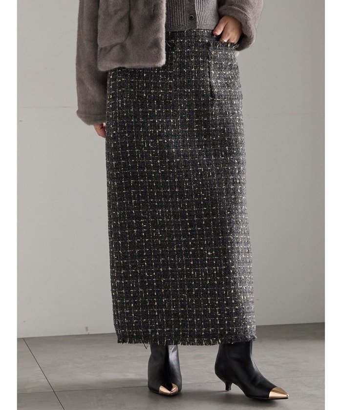 【テチチ/Te chichi】のツィードロングナロースカート《2025winter catalog item》 インテリア・キッズ・メンズ・レディースファッション・服の通販 founy(ファニー) https://founy.com/ ファッション Fashion レディースファッション Fashion for Women スカート Skirts 2025年 2025 2025-2026秋冬・A/W Autumn/Winter 2025–26 AW25–26 冬 Winter / This Winter おすすめ Recommended / Our Picks クラシカル Classical, Vintage-Inspired シンプル Simple, Minimal チェック Check, Plaid, Tartan ツイード Twill, Twill Weave フィット Fit, Slim Fit フリンジ Fringe, Tassel 夏 Summer S/S・春夏 SS, Spring/Summer, Warm Season A/W・秋冬 Autumn/Winter |ID: prp329100004779986 ipo3291000000034674398