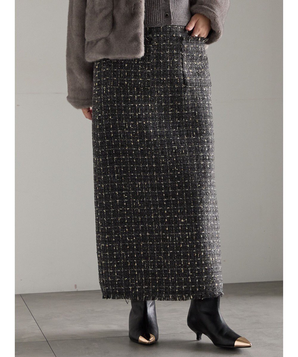 【テチチ/Te chichi】のツィードロングナロースカート《2025winter catalog item》 インテリア・キッズ・メンズ・レディースファッション・服の通販 founy(ファニー) ファッション Fashion レディースファッション Fashion for Women スカート Skirts 2025年 2025 2025-2026秋冬・A/W Autumn/Winter 2025–26 AW25–26 冬 Winter / This Winter おすすめ Recommended / Our Picks クラシカル Classical, Vintage-Inspired シンプル Simple, Minimal チェック Check, Plaid, Tartan ツイード Twill, Twill Weave フィット Fit, Slim Fit フリンジ Fringe, Tassel 夏 Summer S/S・春夏 SS, Spring/Summer, Warm Season A/W・秋冬 Autumn/Winter チャコールグレー|ID: prp329100004779986 ipo3291000000034674399