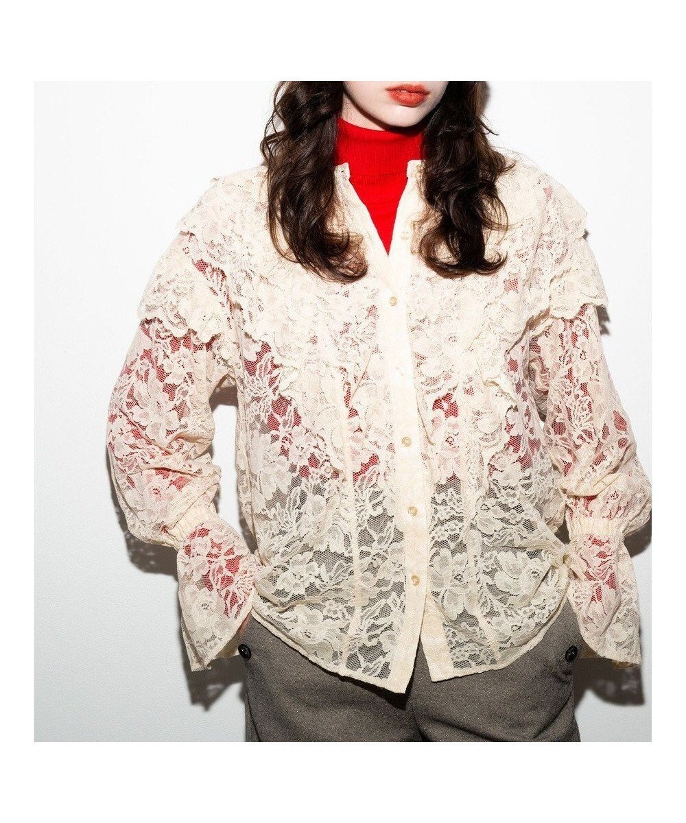 【テチチ/Te chichi】のレースフリルレイヤードブラウス《2025winter catalog item》 インテリア・キッズ・メンズ・レディースファッション・服の通販 founy(ファニー) ファッション Fashion レディースファッション Fashion for Women トップス・カットソー Cut & Sew Tops シャツ・ブラウス・オフィスカジュアル Elegant Blouses & Button-Ups 2025年 2025 2025-2026秋冬・A/W Autumn/Winter 2025–26 AW25–26 冬 Winter / This Winter クラシカル Classical, Vintage-Inspired シャーリング Shirring, Ruched シンプル Simple, Minimal ダウン Down, Puffer デニム Denim, Jeans Material フェミニン Feminine, Girly フリル Frill, Ruffle レース Lace, Lace Fabric ロマンティック Romantic, Feminine Style ロング Long, Long-Length 夏 Summer S/S・春夏 SS, Spring/Summer, Warm Season A/W・秋冬 Autumn/Winter クリーム|ID: prp329100004779996 ipo3291000000034674429