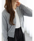 【テチチ/Te chichi】のメタルスクエア釦クルーネックカーディガン シルバー|ID: prp329100004780000 ipo3291000000034779204