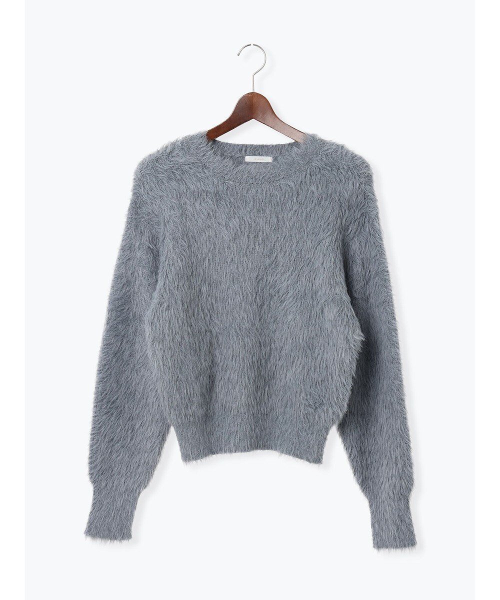 【テチチ/Te chichi】のシャギーヤーンロングスリーブニット インテリア・キッズ・メンズ・レディースファッション・服の通販 founy(ファニー) 　ファッション　Fashion　レディースファッション　Fashion for Women　トップス・カットソー　Cut & Sew Tops　ニット　Knit Tops & Sweaters　セーター　Sweater, Knitwear　デニム　Denim, Jeans Material　夏　Summer　S/S・春夏　SS, Spring/Summer, Warm Season　A/W・秋冬　Autumn/Winter　チャコールグレー|ID: prp329100004780002 ipo3291000000034674451