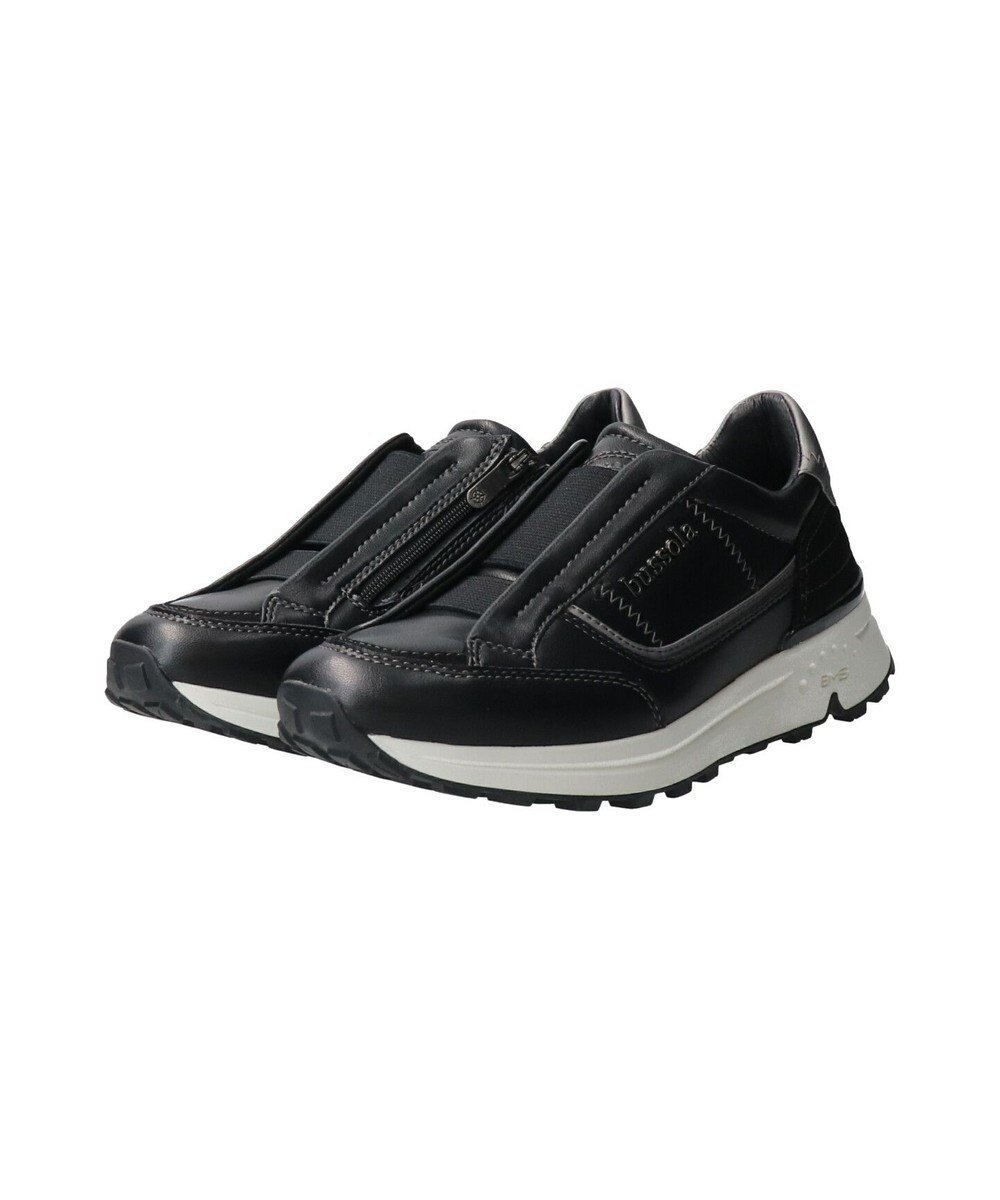 【インター ショシュール/INTER-CHAUSSURES】の【BUSSOLA】サイドジップスニーカー インテリア・キッズ・メンズ・レディースファッション・服の通販 founy(ファニー) 　ファッション　Fashion　レディースファッション　Fashion for Women　クッション　Cushion, Throw Pillow　抗菌　Antibacterial, Bacteria-Resistant　スニーカー　Sneakers, Trainers　バランス　Balance, Style Balance　ライニング　Inner Lining, Inner Fabric, Lined　ラバー　Rubber, Rubber Sole　ブラックコンビ|ID: prp329100004780005 ipo3291000000034674462