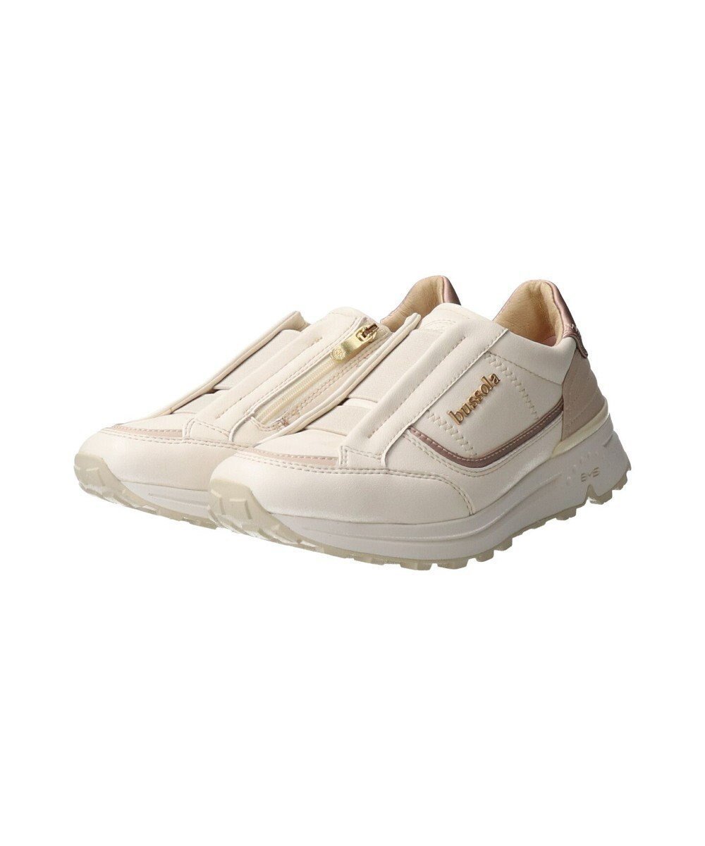 【インター ショシュール/INTER-CHAUSSURES】の【BUSSOLA】サイドジップスニーカー インテリア・キッズ・メンズ・レディースファッション・服の通販 founy(ファニー) 　ファッション　Fashion　レディースファッション　Fashion for Women　クッション　Cushion, Throw Pillow　抗菌　Antibacterial, Bacteria-Resistant　スニーカー　Sneakers, Trainers　バランス　Balance, Style Balance　ライニング　Inner Lining, Inner Fabric, Lined　ラバー　Rubber, Rubber Sole　アイボリーコンビ|ID: prp329100004780005 ipo3291000000034674463