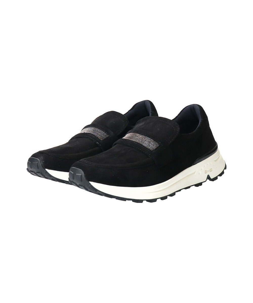 【インター ショシュール/INTER-CHAUSSURES】の【BUSSOLA】ローファースニーカー インテリア・キッズ・メンズ・レディースファッション・服の通販 founy(ファニー) 　ファッション　Fashion　レディースファッション　Fashion for Women　クッション　Cushion, Throw Pillow　抗菌　Antibacterial, Bacteria-Resistant　スニーカー　Sneakers, Trainers　バランス　Balance, Style Balance　ライニング　Inner Lining, Inner Fabric, Lined　ラバー　Rubber, Rubber Sole　旅行　Travel　ビジネス 仕事 通勤　Business / Work / Commuting　ブラックスウェード|ID: prp329100004780006 ipo3291000000034674467