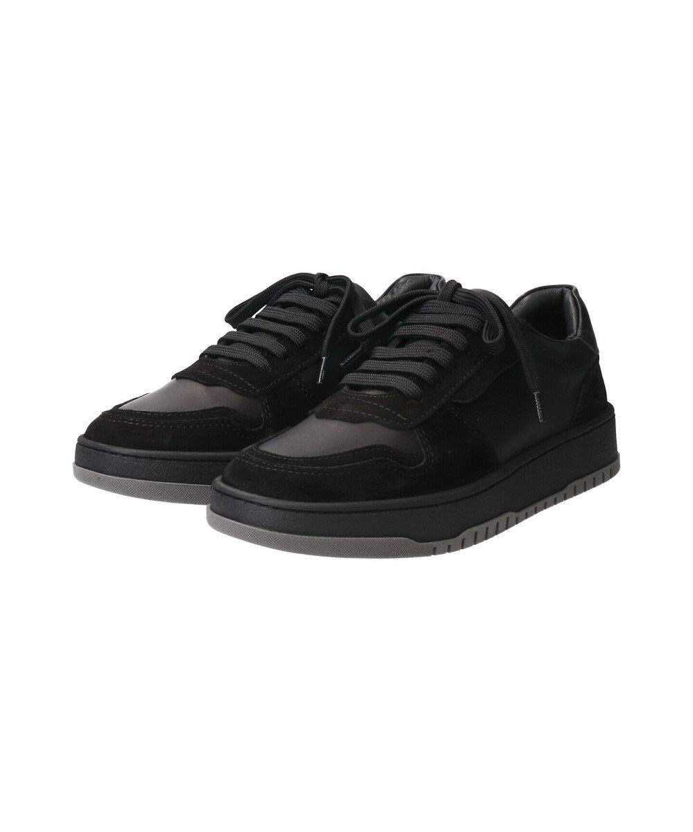 【インター ショシュール/INTER-CHAUSSURES】の【QUSHELI】異素材コンビレースアップスニーカー インテリア・キッズ・メンズ・レディースファッション・服の通販 founy(ファニー) 　ファッション　Fashion　レディースファッション　Fashion for Women　コレクション　Collection, Seasonal Line　シューズ　Shoes, Footwear　シンプル　Simple, Minimal　スニーカー　Sneakers, Trainers　ブラックコンビ|ID: prp329100004780015 ipo3291000000034674492