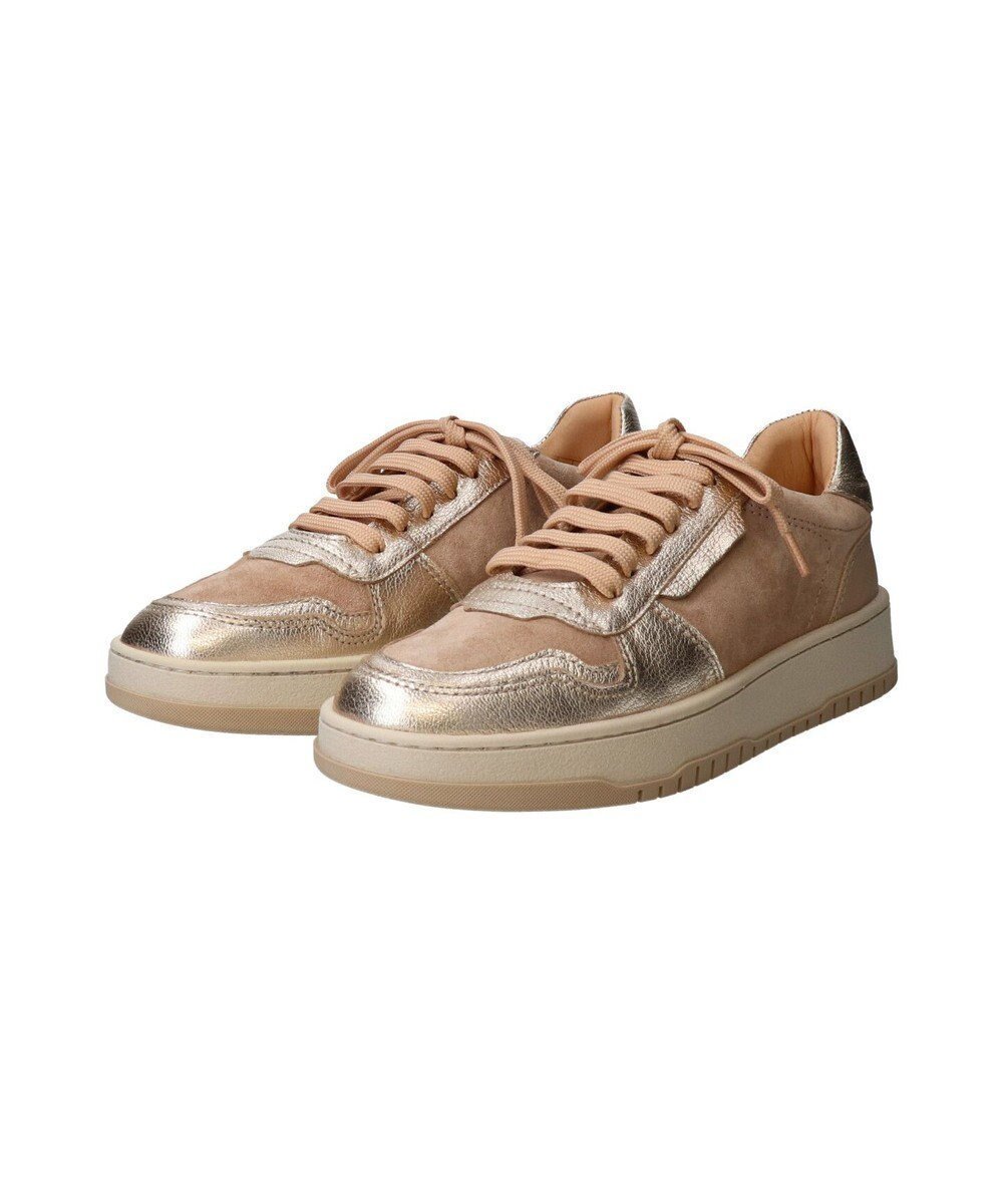 【インター ショシュール/INTER-CHAUSSURES】の【QUSHELI】異素材コンビレースアップスニーカー インテリア・キッズ・メンズ・レディースファッション・服の通販 founy(ファニー) 　ファッション　Fashion　レディースファッション　Fashion for Women　コレクション　Collection, Seasonal Line　シューズ　Shoes, Footwear　シンプル　Simple, Minimal　スニーカー　Sneakers, Trainers　ベージュコンビ|ID: prp329100004780015 ipo3291000000034674494