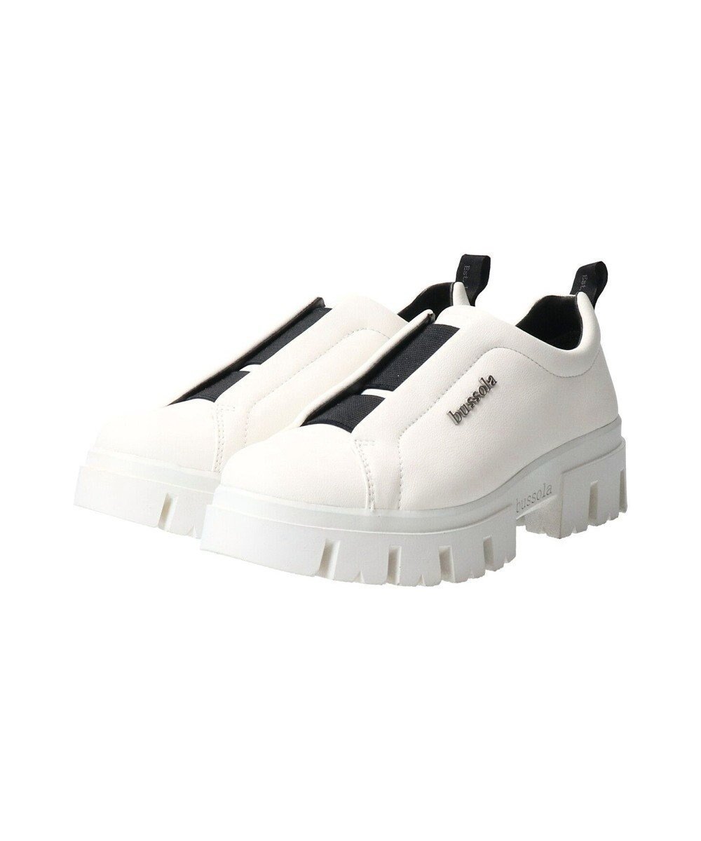 【インター ショシュール/INTER-CHAUSSURES】の【BUSSOLA】厚底スリッポンシューズ インテリア・キッズ・メンズ・レディースファッション・服の通販 founy(ファニー) 　ファッション　Fashion　レディースファッション　Fashion for Women　厚底　Platform Shoes　抗菌　Antibacterial, Bacteria-Resistant　スニーカー　Sneakers, Trainers　バランス　Balance, Style Balance　ライニング　Inner Lining, Inner Fabric, Lined　旅行　Travel　ビジネス 仕事 通勤　Business / Work / Commuting　ホワイトコンビ|ID: prp329100004780021 ipo3291000000035516177