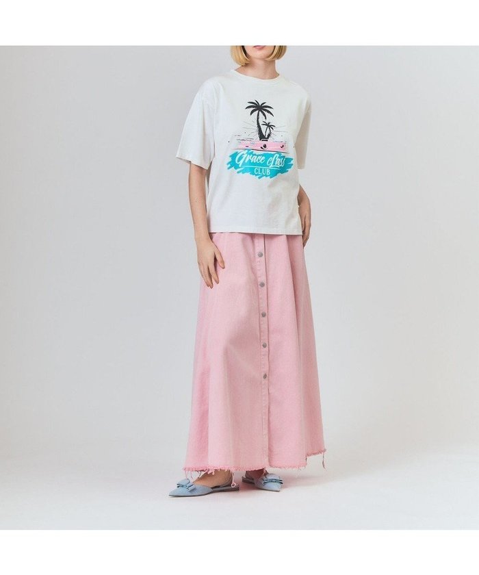 【グレース コンチネンタル/GRACE CONTINENTAL】のリゾートプリントTシャツ インテリア・キッズ・メンズ・レディースファッション・服の通販 founy(ファニー) https://founy.com/ ファッション Fashion レディースファッション Fashion for Women トップス・カットソー Cut & Sew Tops シャツ・ブラウス・オフィスカジュアル Elegant Blouses & Button-Ups ロングTシャツ・Tシャツ Longline T-Shirts & Tees インナー Innerwear クラシック Classic, Timeless Style ジャケット Jacket, Outerwear プリント Print, Printed Pattern リゾート Resort, Vacation Style ヴィンテージ Vintage Style 夏 Summer 手描き Hand-Drawn, Illustrated 春 Spring S/S・春夏 SS, Spring/Summer, Warm Season |ID: prp329100004780044 ipo3291000000034674641