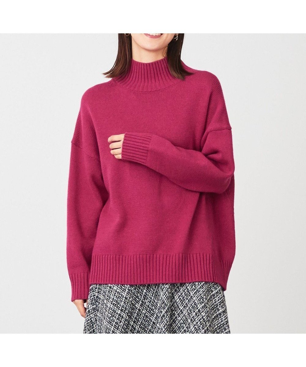 【エニー/ANY】の【洗濯機可】ラムウールバックテイルニット インテリア・キッズ・メンズ・レディースファッション・服の通販 founy(ファニー) 　ファッション　Fashion　レディースファッション　Fashion for Women　トップス・カットソー　Cut & Sew Tops　ニット　Knit Tops & Sweaters　カーディガン　Cardigan, Knitwear　シンプル　Simple, Minimal　スリット　Slit, Slit Detail　セーター　Sweater, Knitwear　ハイネック　High Neck, Mock Neck　バランス　Balance, Style Balance　ボトム　Bottoms, Lower Wear　ポケット　Pocket, Pocket Detail　A/W・秋冬　Autumn/Winter　マゼンタ|ID: prp329100004780051 ipo3291000000034674702