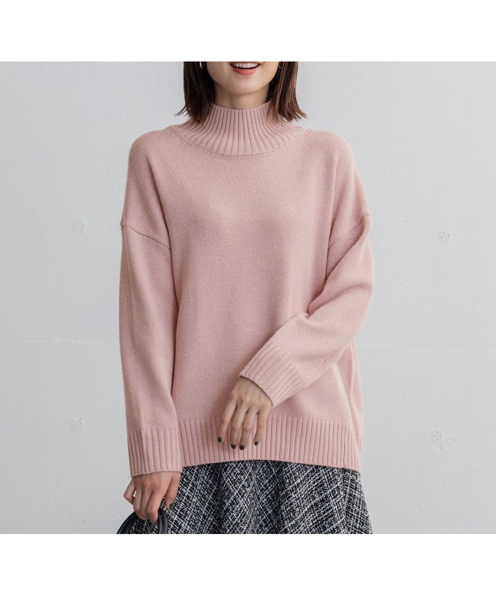 【エニー/ANY】の【洗濯機可】ラムウールバックテイルニット インテリア・キッズ・メンズ・レディースファッション・服の通販 founy(ファニー) 　ファッション　Fashion　レディースファッション　Fashion for Women　トップス・カットソー　Cut & Sew Tops　ニット　Knit Tops & Sweaters　カーディガン　Cardigan, Knitwear　シンプル　Simple, Minimal　スリット　Slit, Slit Detail　セーター　Sweater, Knitwear　ハイネック　High Neck, Mock Neck　バランス　Balance, Style Balance　ボトム　Bottoms, Lower Wear　ポケット　Pocket, Pocket Detail　A/W・秋冬　Autumn/Winter　ピンク|ID: prp329100004780051 ipo3291000000034674706
