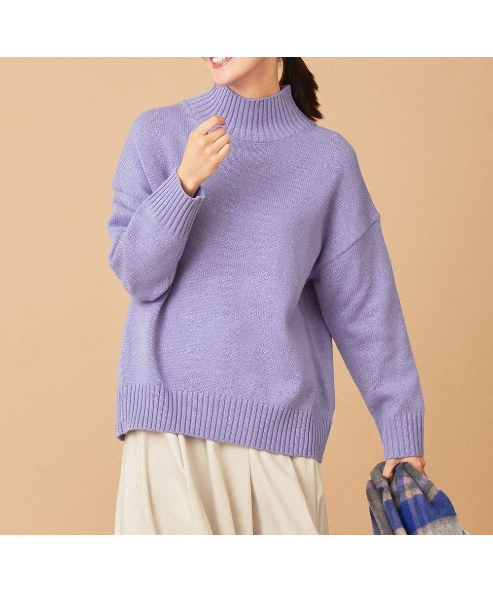 【エニー/ANY】の【洗濯機可】ラムウールバックテイルニット インテリア・キッズ・メンズ・レディースファッション・服の通販 founy(ファニー) 　ファッション　Fashion　レディースファッション　Fashion for Women　トップス・カットソー　Cut & Sew Tops　ニット　Knit Tops & Sweaters　カーディガン　Cardigan, Knitwear　シンプル　Simple, Minimal　スリット　Slit, Slit Detail　セーター　Sweater, Knitwear　ハイネック　High Neck, Mock Neck　バランス　Balance, Style Balance　ボトム　Bottoms, Lower Wear　ポケット　Pocket, Pocket Detail　A/W・秋冬　Autumn/Winter　ラベンダー|ID: prp329100004780051 ipo3291000000034674707