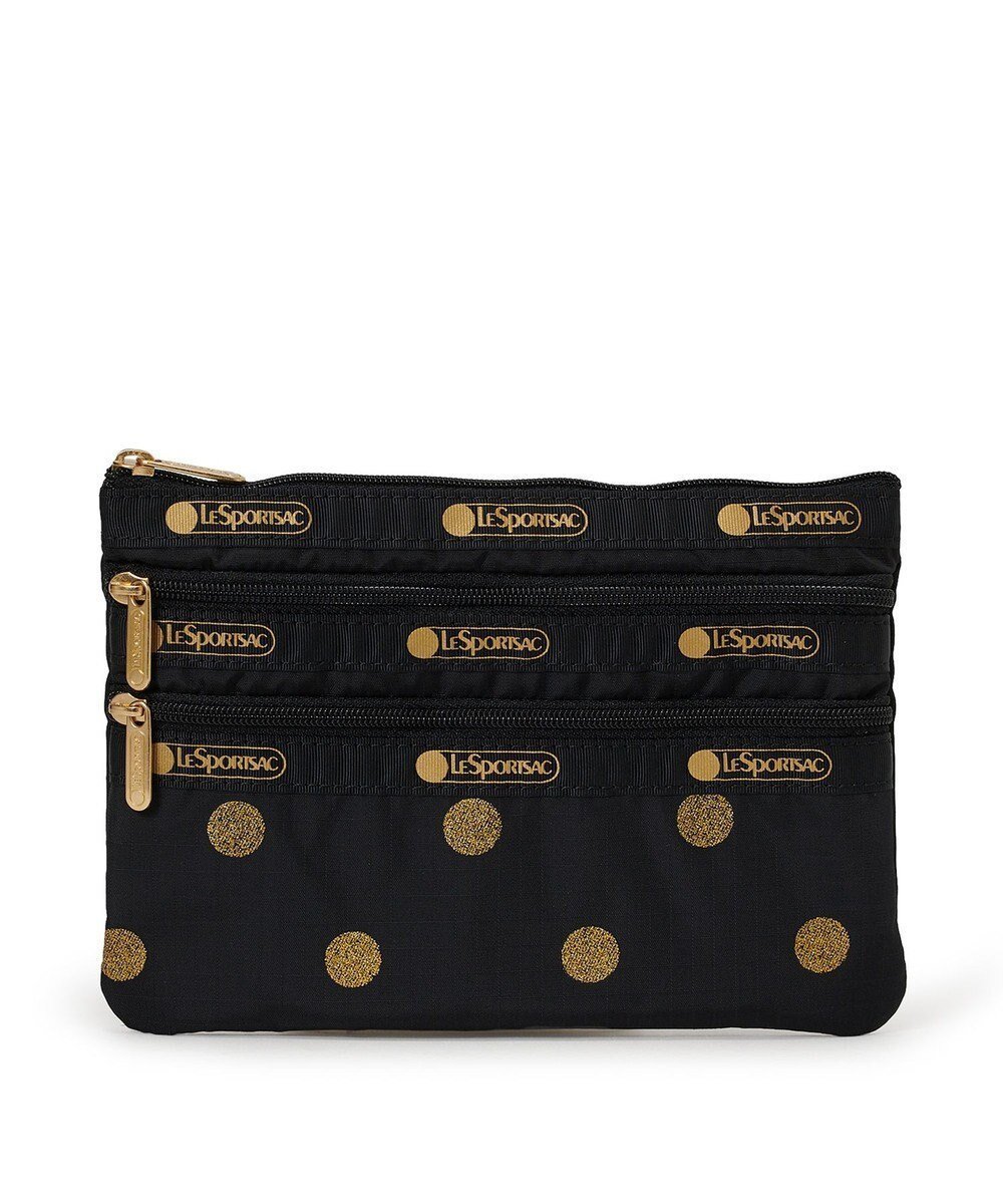 【レスポートサック/LeSportsac】の3ZIP COSMETIC/ゴールドグリッタードッツ 人気、トレンドファッション・服の通販 founy(ファニー) 　ファッション　Fashion　レディースファッション　Fashion for Women　ミニ財布・二つ折り財布　Wallets & Card Cases　ポーチ&ミニバッグ　Pouches & Mini Bags　スリム　Slim, Slim Fit　ドット　Polka Dot, Dot Pattern　フラット　Flat, Flat Shoes　ポケット　Pocket, Pocket Detail　ポーチ　Pouch, Small Case　冬　Winter / This Winter　旅行　Travel　水玉　Polka Dot, Dot Pattern　財布　Wallet, Purse　 other-1|ID: prp329100004780090 ipo3291000000034674856