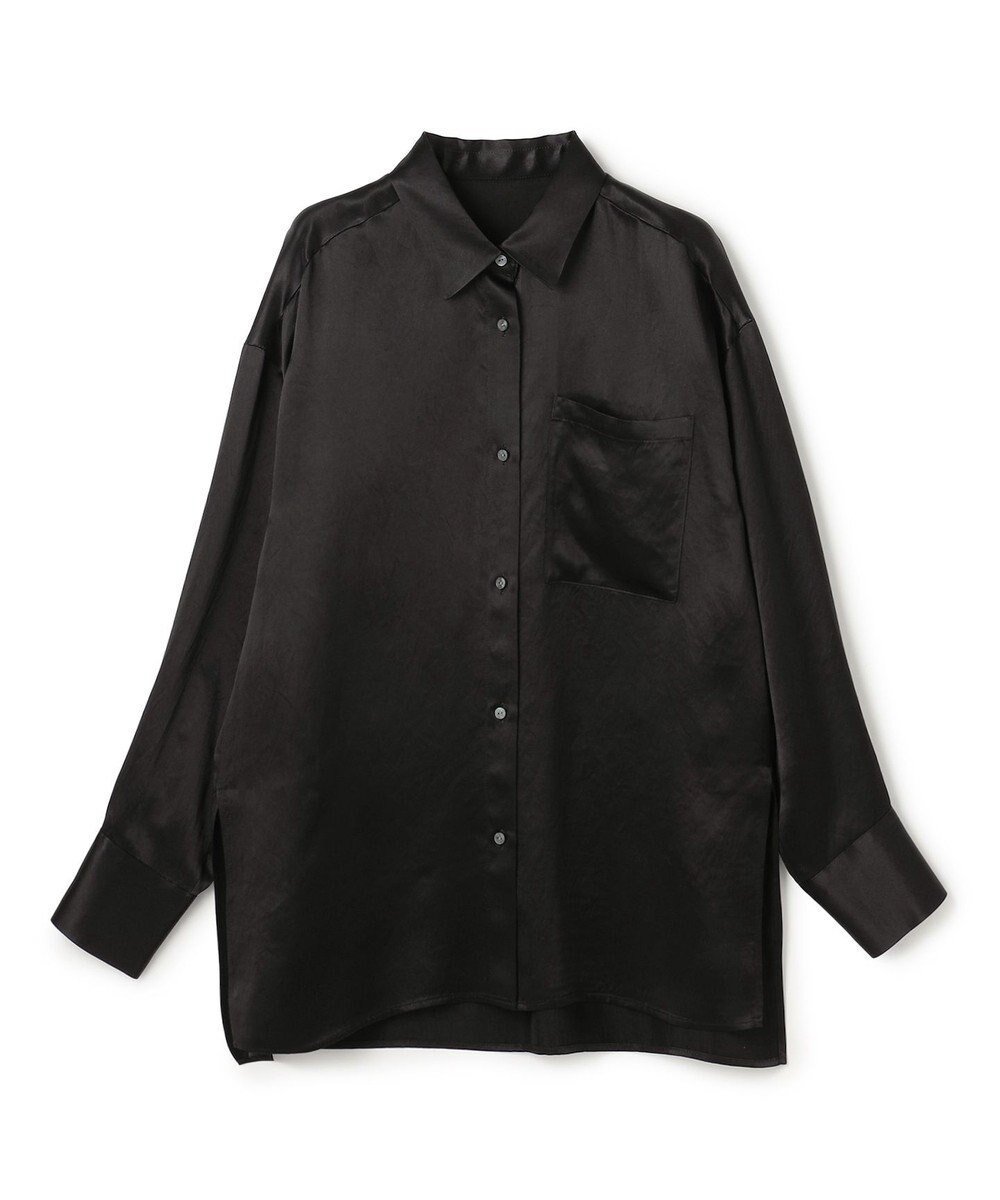 【アンクレイヴ/uncrave】のアセテートヴィンテージサテン ミドルシャツ インテリア・キッズ・メンズ・レディースファッション・服の通販 founy(ファニー) 　ファッション　Fashion　レディースファッション　Fashion for Women　トップス・カットソー　Cut & Sew Tops　シャツ・ブラウス・オフィスカジュアル　Elegant Blouses & Button-Ups　セットアップ　Set-Up, Coordinated Outfit　マーメイド　Mermaid, Fishtail Silhouette　ミドル　Middle Length, Mid Height　ワイド　Wide, Wide Fit　ヴィンテージ　Vintage Style　エレガント 上品　Elegant　吸水　Absorbent, Quick-Dry　A/W・秋冬　Autumn/Winter　ブラック|ID: prp329100004780101 ipo3291000000034674908