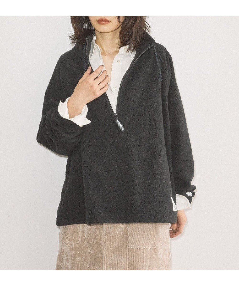 【アメリカンホリック/AMERICAN HOLIC】のDiscus フリースハーフジッププルオーバー インテリア・キッズ・メンズ・レディースファッション・服の通販 founy(ファニー) 　ファッション　Fashion　レディースファッション　Fashion for Women　トップス・カットソー　Cut & Sew Tops　レディースパーカー・カジュアルフーディー　Casual Hoodies & Sweatshirts　カジュアルプルオーバー・ニットトップス　Pullovers & Knit Tops / Casual Pullovers　スウェット・クルーネックトップス　Sweatshirts & Crewnecks / Relaxed Fit Sweat Tops　アメリカン　American Style　スウェット / スエット　Sweatshirt, Sweatwear　スタイリッシュ　Stylish, Fashionable　ドローコード　Drawcord, Drawstring Cord　ポケット　Pocket, Pocket Detail　A/W・秋冬　Autumn/Winter　Black|ID: prp329100004780105 ipo3291000000034674931