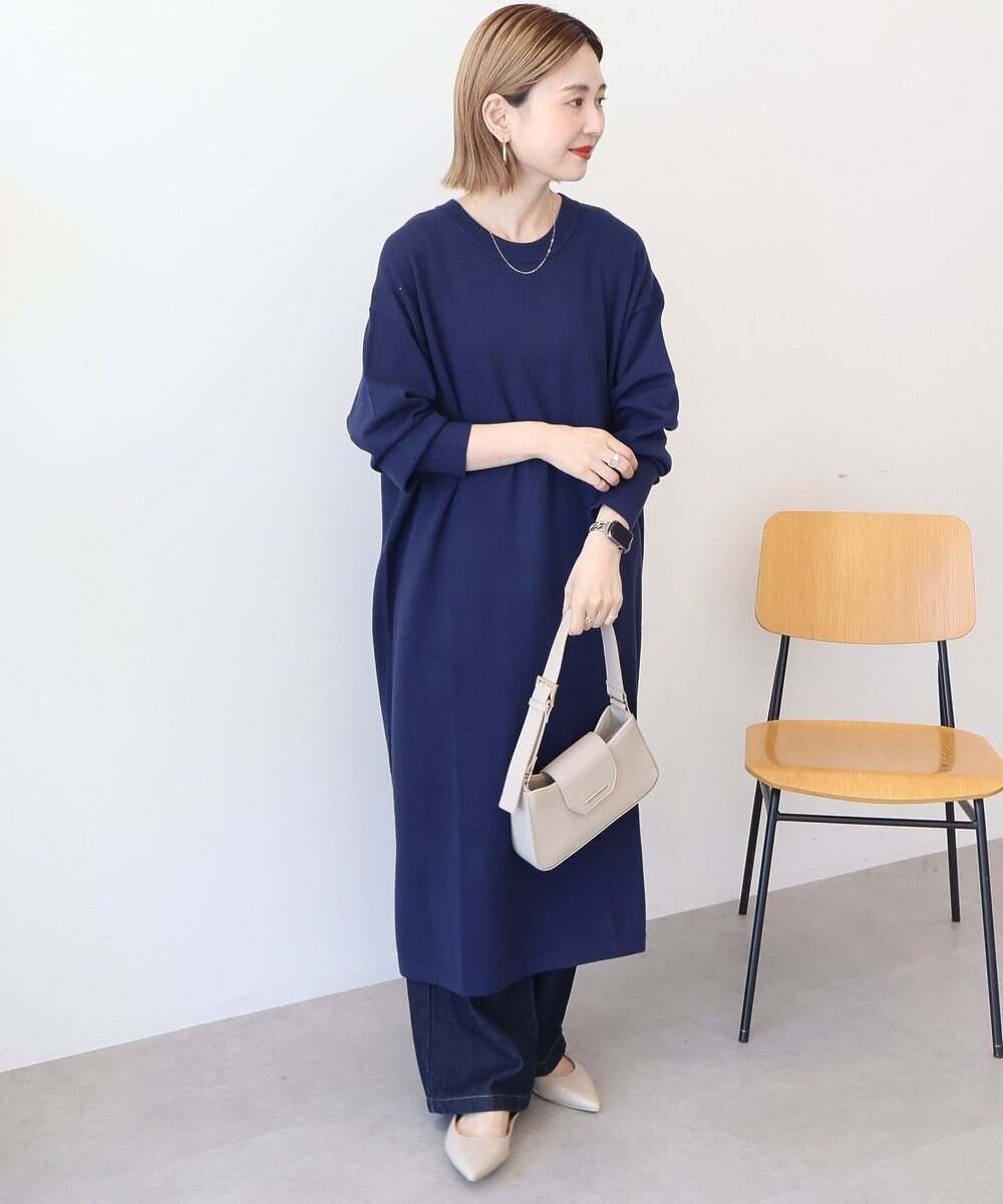 【アメリカンホリック/AMERICAN HOLIC】のバイパチボックスニットワンピース インテリア・キッズ・メンズ・レディースファッション・服の通販 founy(ファニー) ファッション Fashion レディースファッション Fashion for Women ワンピース Dresses ニットワンピース Knit Dresses アメリカン American Style コンパクト Compact, Small Size スタイリッシュ Stylish, Fashionable ストレッチ Stretch, Stretchy Fabric ポケット Pocket, Pocket Detail A/W・秋冬 Autumn/Winter Navy|ID: prp329100004780106 ipo3291000000034674936