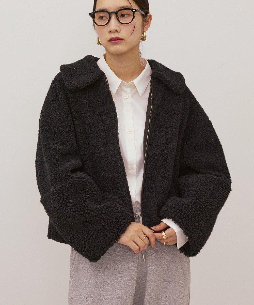 【アメリカンホリック/AMERICAN HOLIC】の衿付きボアブルゾン 人気、トレンドファッション・服の通販 founy(ファニー) 　ファッション　Fashion　レディースファッション　Fashion for Women　アウター　Coat / Outerwear Collection　レディースジャケット・軽アウター　Jackets　ブルゾンジャケット・スポーティアウター　Blouson Jackets　アメリカン　American Style　ジャケット　Jacket, Outerwear　スタイリッシュ　Stylish, Fashionable　ブルゾン　Blouson, Bomber Jacket　ボトム　Bottoms, Lower Wear　ポケット　Pocket, Pocket Detail　A/W・秋冬　Autumn/Winter　おすすめ　Recommended / Our Picks　エレガント 上品　Elegant　 other-1|ID: prp329100004780110 ipo3291000000034674947