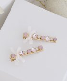 【メゾンドフルール/Maison de FLEUR】のビジューリボン2セットピン Light Pink|ID: prp329100004780129 ipo3291000000034675034