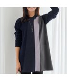 【ティアクラッセ/Tiaclasse】の配色ワッフル切替ニットチュニック ネイビー|ID: prp329100004780141 ipo3291000000034675067