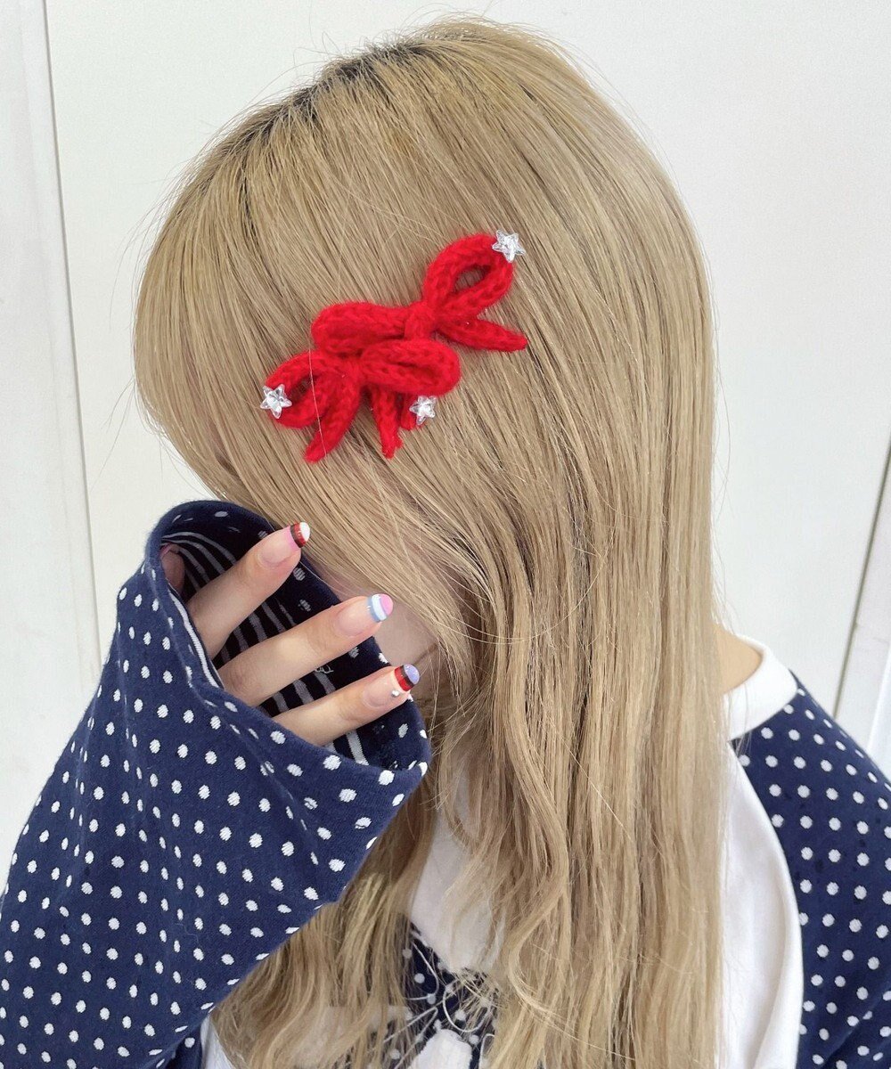【ウィゴー/WEGO】のL2Pニットリボンクリップ インテリア・キッズ・メンズ・レディースファッション・服の通販 founy(ファニー) ファッション Fashion レディースファッション Fashion for Women トップス・カットソー Cut & Sew Tops ニット Knit Tops & Sweaters シュシュ&ヘアアクセ/ヘアアレンジ Scrunchies & Hair Accessories アクセサリー Fashion Accessories スマホ Smartphone, Mobile Device ヘアアクセ Hair Accessory, Hair Clip リボン Ribbon, Bow A/W・秋冬 Autumn/Winter レッド|ID: prp329100004780154 ipo3291000000034675103
