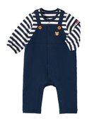 【ミキハウスホットビスケッツ/MIKI HOUSE HOT BISCUITS / KIDS】の【70-80cm】オーバーオール重ね着風 カバーオール 紺|ID: prp329100004780788 ipo3291000000035824848