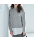 【エニー/ANY】の【洗濯機可能】シャツコンビケーブルニット グレー|ID: prp329100004780814 ipo3291000000034685559