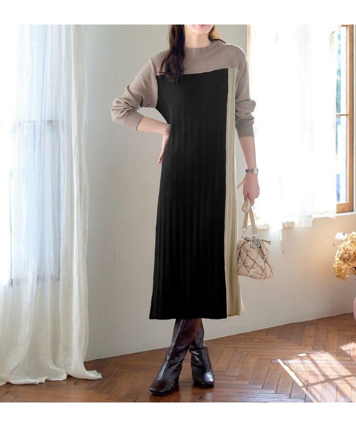 【ティアクラッセ/Tiaclasse】の配色切替ニットワンピース インテリア・キッズ・メンズ・レディースファッション・服の通販 founy(ファニー) https://founy.com/ ファッション Fashion レディースファッション Fashion for Women ワンピース Dresses ニットワンピース Knit Dresses アクセサリー Fashion Accessories ウォッシャブル Machine Washable 春 Spring 洗える Machine Washable 秋 Autumn カーディガン Cardigan, Knitwear 切替 Switching, Contrast Panel シューズ Shoes, Footwear チュニック Tunic, Long Top フェミニン Feminine, Girly プリーツ Pleats, Pleated ベーシック Basic, Essential ポケット Pocket, Pocket Detail リラックス Relax, Relaxed Fit 冬 Winter / This Winter A/W・秋冬 Autumn/Winter 再入荷 Restock / Back in Stock エレガント 上品 Elegant 新作・新入荷 New Arrivals / New In |ID: prp329100004780818 ipo3291000000034685587