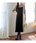 【ティアクラッセ/Tiaclasse】の配色切替ニットワンピース ベージュ|ID: prp329100004780818 ipo3291000000034685588