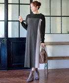 【ティアクラッセ/Tiaclasse】の配色切替ニットワンピース ブラック|ID: prp329100004780818 ipo3291000000034685589