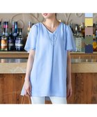 【ティアクラッセ/Tiaclasse】の【洗える】フレアスリーブチュニックブラウス サックス|ID: prp329100004780823 ipo3291000000034685626