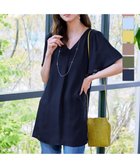 【ティアクラッセ/Tiaclasse】の【洗える】フレアスリーブチュニックブラウス ネイビー|ID: prp329100004780823 ipo3291000000034685630