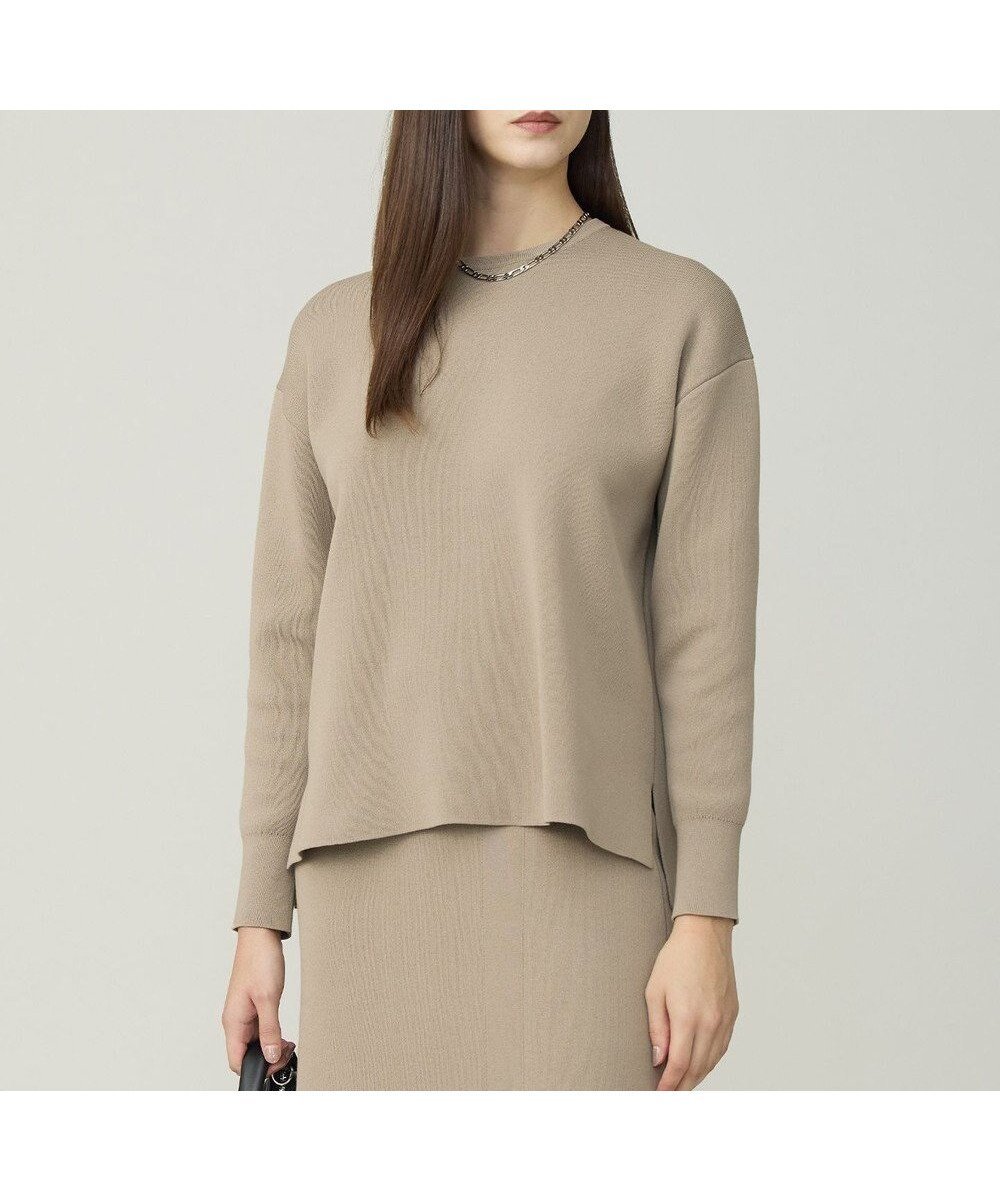 【アイシービー/iCB】のコットンポリエステルスムース プルオーバー ニット インテリア・キッズ・メンズ・レディースファッション・服の通販 founy(ファニー) 　ファッション　Fashion　レディースファッション　Fashion for Women　トップス・カットソー　Cut & Sew Tops　ニット　Knit Tops & Sweaters　カジュアルプルオーバー・ニットトップス　Pullovers & Knit Tops / Casual Pullovers　春　Spring　カットソー　Cut and Sewn Top　コンパクト　Compact, Small Size　スリット　Slit, Slit Detail　セットアップ　Set-Up, Coordinated Outfit　セーター　Sweater, Knitwear　ヨーク　Yoke, Yoke Design　S/S・春夏　SS, Spring/Summer, Warm Season　おすすめ　Recommended / Our Picks　夏　Summer　2025年　2025　2025-2026秋冬・A/W　Autumn/Winter 2025–26 AW25–26　クレイカーキ|ID: prp329100004780828 ipo3291000000034685657