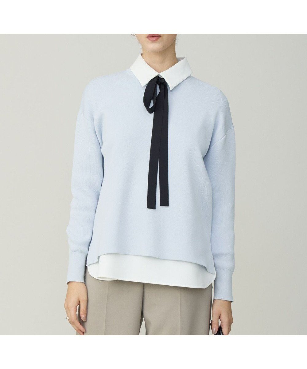 【アイシービー/iCB】のコットンポリエステルスムース プルオーバー ニット インテリア・キッズ・メンズ・レディースファッション・服の通販 founy(ファニー) 　ファッション　Fashion　レディースファッション　Fashion for Women　トップス・カットソー　Cut & Sew Tops　ニット　Knit Tops & Sweaters　カジュアルプルオーバー・ニットトップス　Pullovers & Knit Tops / Casual Pullovers　春　Spring　カットソー　Cut and Sewn Top　コンパクト　Compact, Small Size　スリット　Slit, Slit Detail　セットアップ　Set-Up, Coordinated Outfit　セーター　Sweater, Knitwear　ヨーク　Yoke, Yoke Design　S/S・春夏　SS, Spring/Summer, Warm Season　おすすめ　Recommended / Our Picks　夏　Summer　2025年　2025　2025-2026秋冬・A/W　Autumn/Winter 2025–26 AW25–26　クラウドサックス|ID: prp329100004780828 ipo3291000000035518912