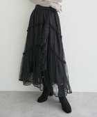 【アースミュージックアンドエコロジー/earth music&ecology】のレースフリルティアードスカート Black|ID: prp329100004780829 ipo3291000000034685661
