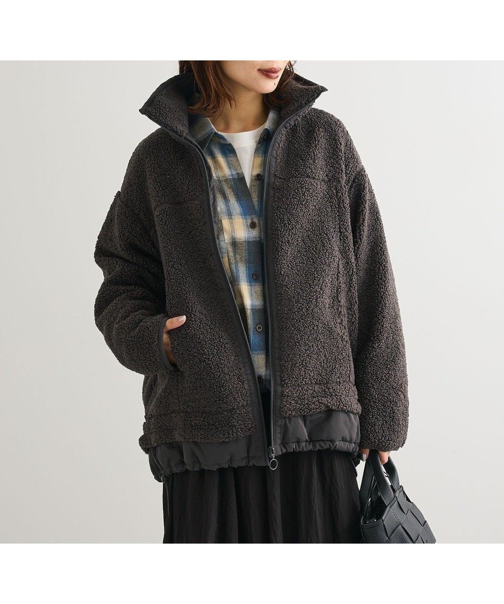 【グリーンパークス/Green Parks】の異素材コンビスタンドボアブルゾン インテリア・キッズ・メンズ・レディースファッション・服の通販 founy(ファニー) ファッション Fashion レディースファッション Fashion for Women アウター Coat / Outerwear Collection レディースジャケット・軽アウター Jackets ブルゾンジャケット・スポーティアウター Blouson Jackets おすすめ Recommended / Our Picks シンプル Simple, Minimal ジャケット Jacket, Outerwear ドッキング Docking, Mixed Material フロント Front, Front Design ブルゾン Blouson, Bomber Jacket ボックス Boxy, Box Shape ポケット Pocket, Pocket Detail 無地 Plain, Solid Color A/W・秋冬 Autumn/Winter Charcoal Gray|ID: prp329100004780836 ipo3291000000035630689