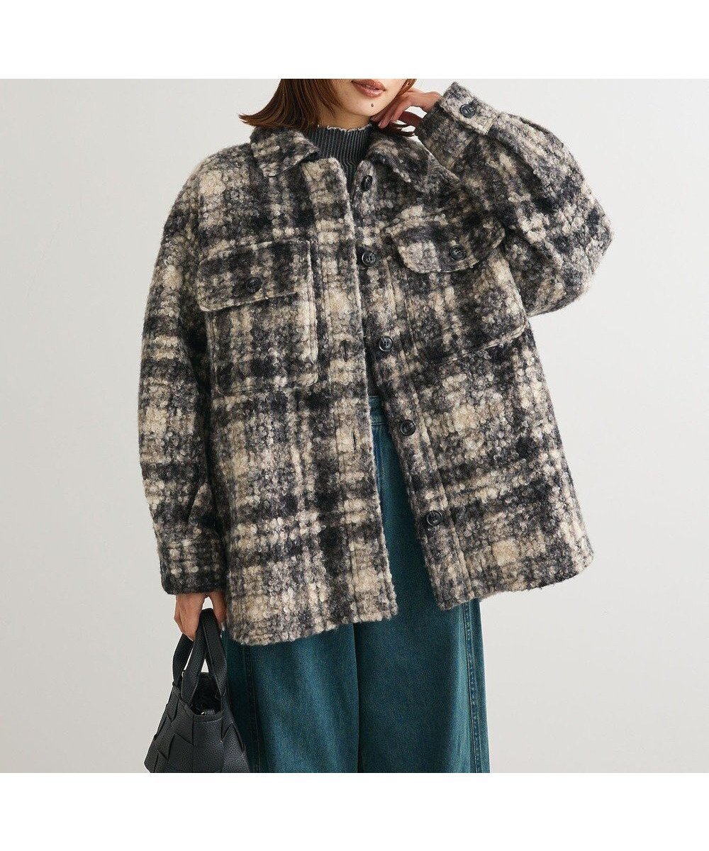 【グリーンパークス/Green Parks】のブークレチェックCPO 人気、トレンドファッション・服の通販 founy(ファニー) ファッション Fashion レディースファッション Fashion for Women アウター Coat / Outerwear Collection レディースジャケット・軽アウター Jackets ジャケット Jacket, Outerwear スタンド Stand Collar, Upright Stand チェック Check, Plaid, Tartan フラップ Flap, Flap Pocket ポケット Pocket, Pocket Detail モノトーン Monotone, Black and White A/W・秋冬 Autumn/Winter other-1|ID: prp329100004780844 ipo3291000000034685715