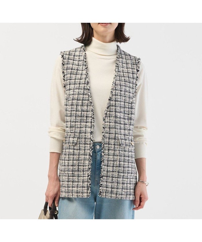 【ジェイ プレス/J.PRESS】のファニーツイード ジレ インテリア・キッズ・メンズ・レディースファッション・服の通販 founy(ファニー) https://founy.com/ ファッション Fashion レディースファッション Fashion for Women アウター Coat / Outerwear Collection レディースジャケット・軽アウター Jackets インナー Innerwear オケージョン Occasion Wear クラシック Classic, Timeless Style ジャケット Jacket, Outerwear スタイリッシュ Stylish, Fashionable ツイード Twill, Twill Weave デニム Denim, Jeans Material パッチ Patch, Appliqué フリンジ Fringe, Tassel ポケット Pocket, Pocket Detail メタル Metal, Metal Parts モダン Modern, Contemporary ワイド Wide, Wide Fit A/W・秋冬 Autumn/Winter S/S・春夏 SS, Spring/Summer, Warm Season 夏 Summer エレガント 上品 Elegant セレモニー Ceremony |ID: prp329100004780848 ipo3291000000034685727