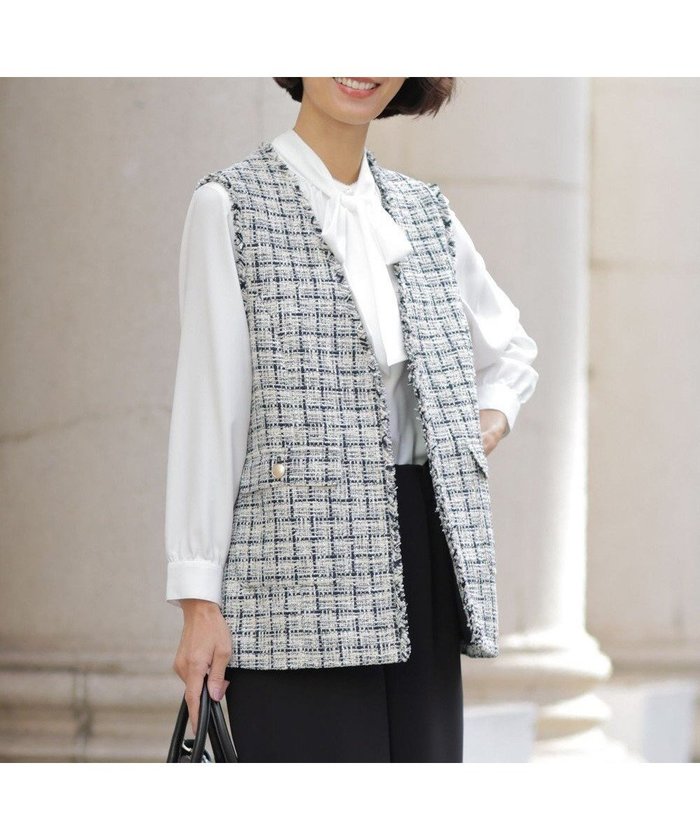 【ジェイ プレス/J.PRESS】のファニーツイード ジレ インテリア・キッズ・メンズ・レディースファッション・服の通販 founy(ファニー) https://founy.com/ ファッション Fashion レディースファッション Fashion for Women アウター Coat / Outerwear Collection レディースジャケット・軽アウター Jackets インナー Innerwear オケージョン Occasion Wear クラシック Classic, Timeless Style ジャケット Jacket, Outerwear スタイリッシュ Stylish, Fashionable ツイード Twill, Twill Weave デニム Denim, Jeans Material パッチ Patch, Appliqué フリンジ Fringe, Tassel ポケット Pocket, Pocket Detail メタル Metal, Metal Parts モダン Modern, Contemporary ワイド Wide, Wide Fit A/W・秋冬 Autumn/Winter S/S・春夏 SS, Spring/Summer, Warm Season 夏 Summer エレガント 上品 Elegant セレモニー Ceremony |ID: prp329100004780848 ipo3291000000035126676