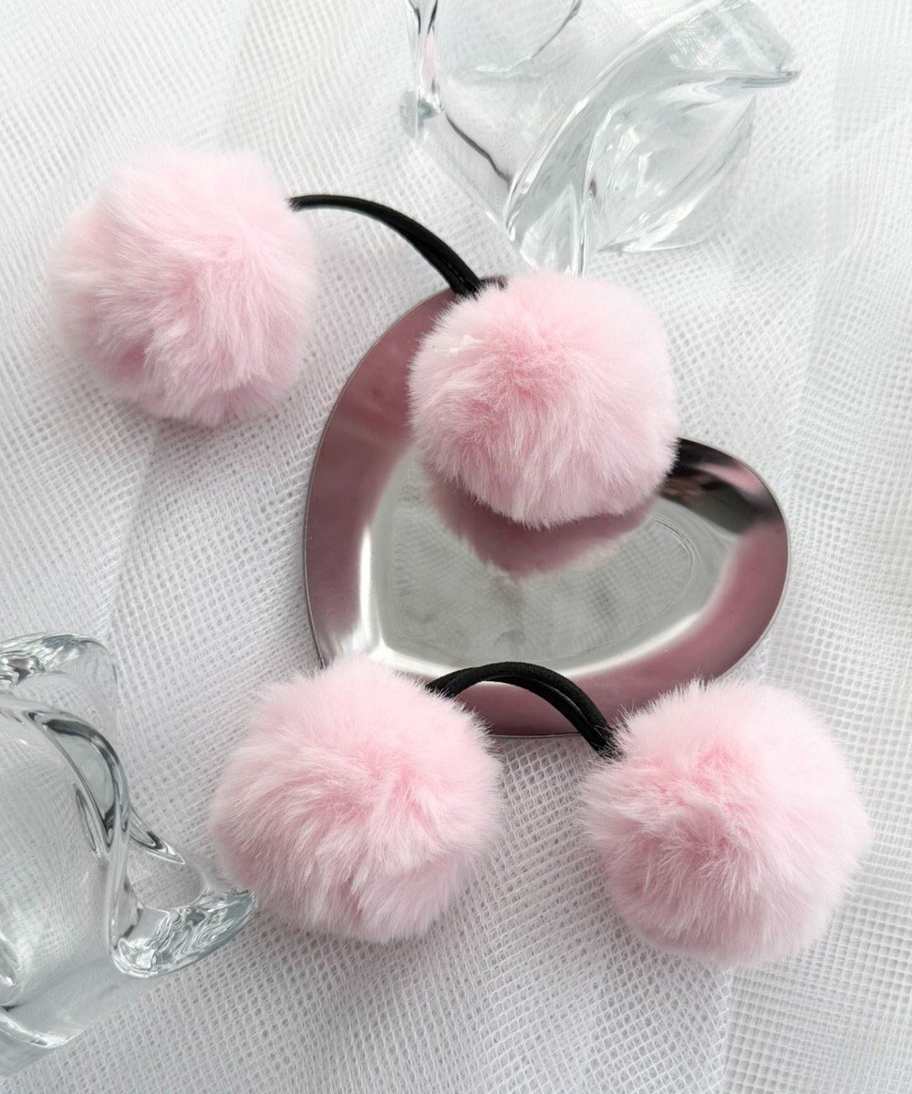 【ウィゴー/WEGO】のL2Pダブルポンポンヘアゴム インテリア・キッズ・メンズ・レディースファッション・服の通販 founy(ファニー) 　ファッション　Fashion　レディースファッション　Fashion for Women　シュシュ&ヘアアクセ/ヘアアレンジ　Scrunchies & Hair Accessories　アクセサリー　Fashion Accessories　アニマル　Animal Print　シンプル　Simple, Minimal　スマホ　Smartphone, Mobile Device　ポンポン　Pom-Pom, Fluffy Ball　ライトピンク|ID: prp329100004780894 ipo3291000000036007844