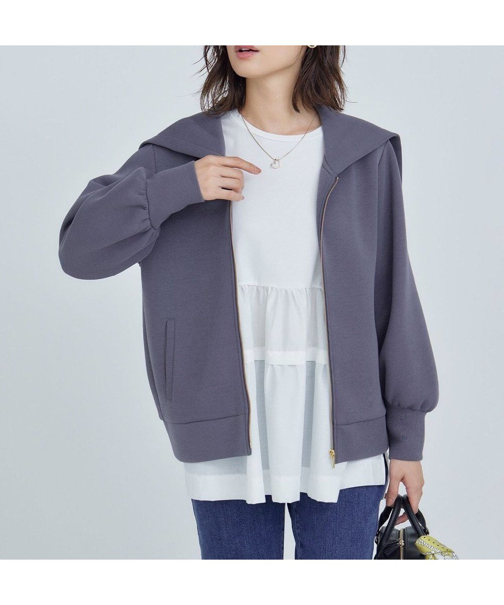 【組曲/KUMIKYOKU】のダンボールジャージー ジップアップパーカー インテリア・キッズ・メンズ・レディースファッション・服の通販 founy(ファニー) 　ファッション　Fashion　レディースファッション　Fashion for Women　トップス・カットソー　Cut & Sew Tops　レディースパーカー・カジュアルフーディー　Casual Hoodies & Sweatshirts　スポーティ　Sporty, Casual Athletic　パーカー　Hoodie, Parka　ビッグ　Big, Oversized　フォルム　Silhouette, Form　ボトム　Bottoms, Lower Wear　リラックス　Relax, Relaxed Fit　A/W・秋冬　Autumn/Winter　エレガント 上品　Elegant　チャコールグレー系|ID: prp329100004781908 ipo3291000000034695995