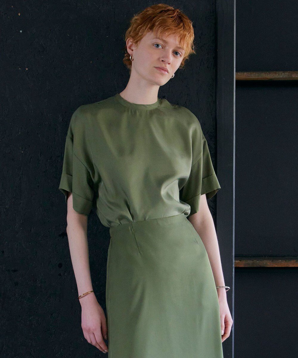 【ネイヴ/NAVE】の【ReNAVE・セットアップ可/洗える/UVケア/接触冷感】フィブリルシャンブレー Tブラウス インテリア・キッズ・メンズ・レディースファッション・服の通販 founy(ファニー) ファッション Fashion レディースファッション Fashion for Women トップス・カットソー Cut & Sew Tops シャツ・ブラウス・オフィスカジュアル Elegant Blouses & Button-Ups セットアップ Matching Sets レディーストップス・ブラウス Tops & Blouses / Assorted Women's Tops 春 Spring 洗える Machine Washable キュプラ Cupro, Eco Fabric セットアップ Set-Up, Coordinated Outfit ワイド Wide, Wide Fit S/S・春夏 SS, Spring/Summer, Warm Season 夏 Summer エレガント 上品 Elegant カーキ系|ID: prp329100004781913 ipo3291000000034696014