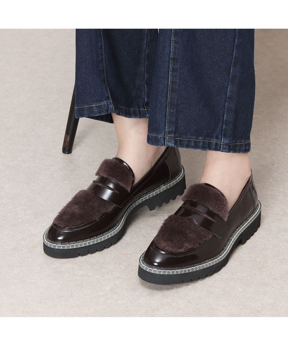 【モード エ ジャコモ/MODE ET JACOMO】のMODE ET JACOMO ボリュームソールローファー インテリア・キッズ・メンズ・レディースファッション・服の通販 founy(ファニー) 　ファッション　Fashion　レディースファッション　Fashion for Women　クール　Cool, Chic　コンビ　Combo, Combination Style　シューズ　Shoes, Footwear　ドレス　Dress, One-Piece　ビジネス 仕事 通勤　Business / Work / Commuting　フェイクファー　Faux Fur, Imitation Fur　ベーシック　Basic, Essential　ワイド　Wide, Wide Fit　日本製　Made In Japan　ダークブラウンコンビ|ID: prp329100004781934 ipo3291000000034696091