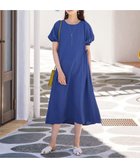 【ティアクラッセ/Tiaclasse】の【洗える】バルーンスリーブサイドギャザーワンピース ブルー|ID: prp329100004781951 ipo3291000000034696228