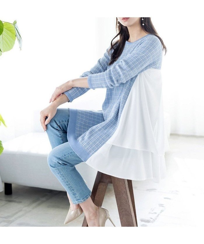 【ティアクラッセ/Tiaclasse】の【洗える】ツイード2段フレアチュニックブラウス インテリア・キッズ・メンズ・レディースファッション・服の通販 founy(ファニー) https://founy.com/ ファッション Fashion レディースファッション Fashion for Women トップス・カットソー Cut & Sew Tops ニット Knit Tops & Sweaters シャツ・ブラウス・オフィスカジュアル Elegant Blouses & Button-Ups ウォッシャブル Machine Washable 春 Spring 洗える Machine Washable 秋 Autumn カーディガン Cardigan, Knitwear セーター Sweater, Knitwear チュニック Tunic, Long Top ツイード Twill, Twill Weave 長袖 Long Sleeve, Full Sleeve フレア Flare, Flared ポケット Pocket, Pocket Detail ロング Long, Long-Length 冬 Winter / This Winter S/S・春夏 SS, Spring/Summer, Warm Season 再入荷 Restock / Back in Stock 夏 Summer 新作・新入荷 New Arrivals / New In |ID: prp329100004781958 ipo3291000000034696324