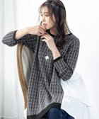 【ティアクラッセ/Tiaclasse】の【洗える】ツイード2段フレアチュニックブラウス ブラック|ID: prp329100004781958 ipo3291000000034696326