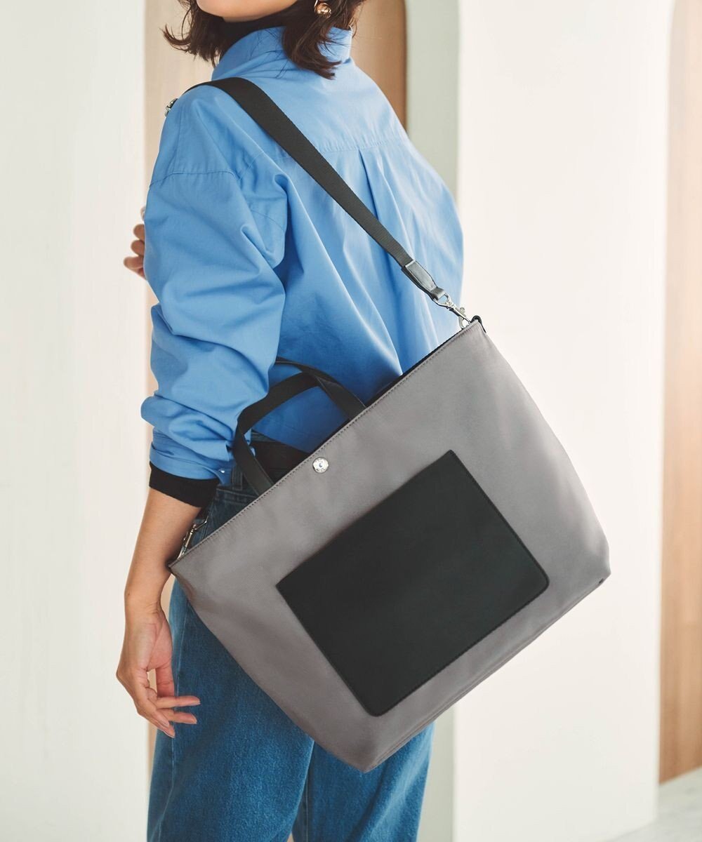 【トプカピ/TOPKAPI】の【Breath TOPKAPI sis】【WEB限定】ナイロン レザーポケット トートバッグ ショルダー付き A4 / 軽量 / CALM カーム インテリア・キッズ・メンズ・レディースファッション・服の通販 founy(ファニー) ファッション Fashion レディースファッション Fashion for Women バッグ Bags コンパクト Compact, Small Size 軽量 Lightweight, Ultra Light ショルダー Shoulder, Shoulder Strap シルバー Silver, Metallic Silver スタイリッシュ Stylish, Fashionable ポケット Pocket, Pocket Detail ラップ Wrap, Wrap Design 旅行 Travel エレガント 上品 Elegant ビジネス 仕事 通勤 Business / Work / Commuting グレー|ID: prp329100004782688 ipo3291000000034706586