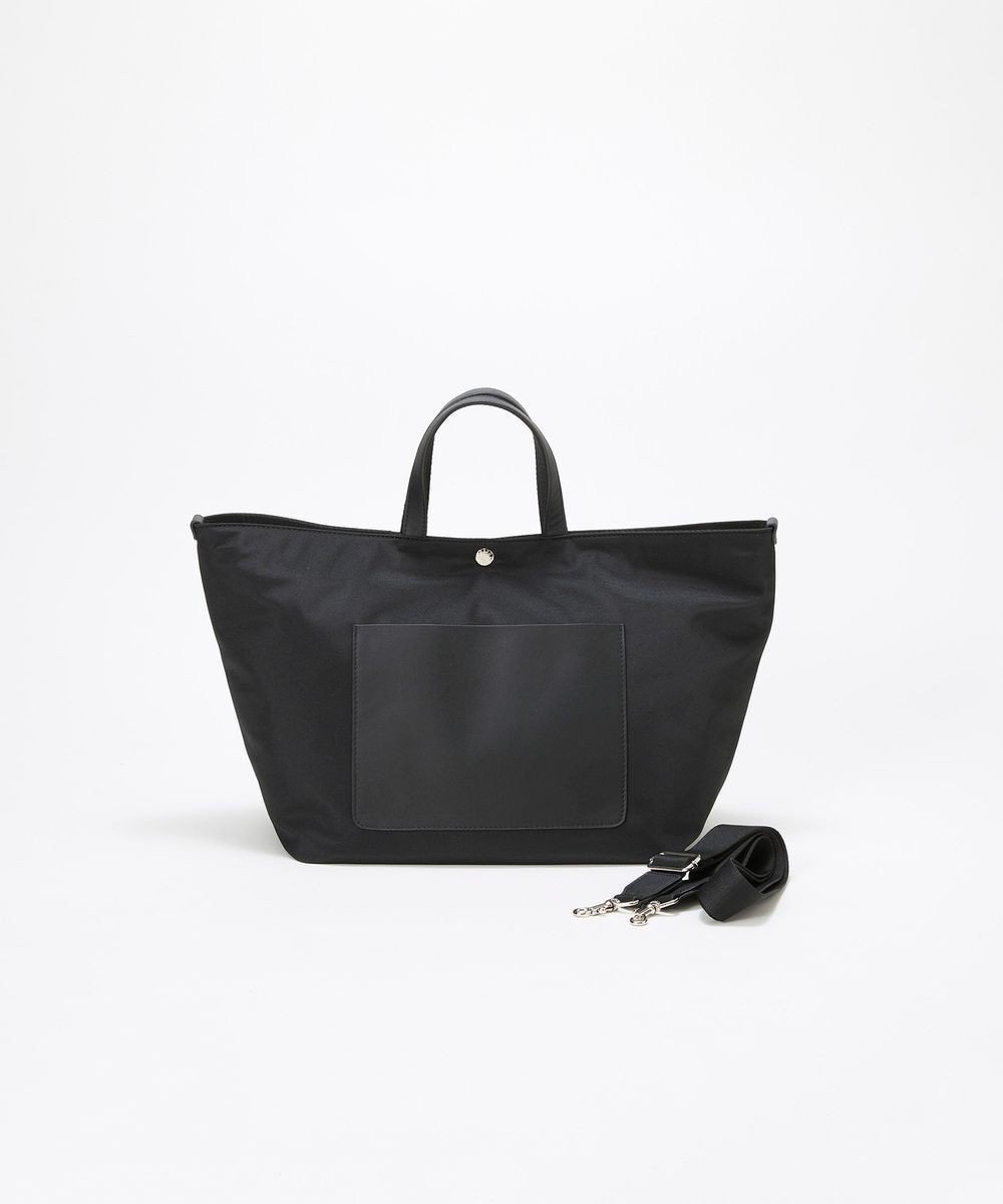 【トプカピ/TOPKAPI】の【Breath TOPKAPI sis】【WEB限定】ナイロン レザーポケット トートバッグ ショルダー付き A4 / 軽量 / CALM カーム インテリア・キッズ・メンズ・レディースファッション・服の通販 founy(ファニー) 　ファッション　Fashion　レディースファッション　Fashion for Women　バッグ　Bags　コンパクト　Compact, Small Size　軽量　Lightweight, Ultra Light　ショルダー　Shoulder, Shoulder Strap　シルバー　Silver, Metallic Silver　スタイリッシュ　Stylish, Fashionable　ポケット　Pocket, Pocket Detail　ラップ　Wrap, Wrap Design　旅行　Travel　エレガント 上品　Elegant　ビジネス 仕事 通勤　Business / Work / Commuting　ブラック|ID: prp329100004782688 ipo3291000000035564502