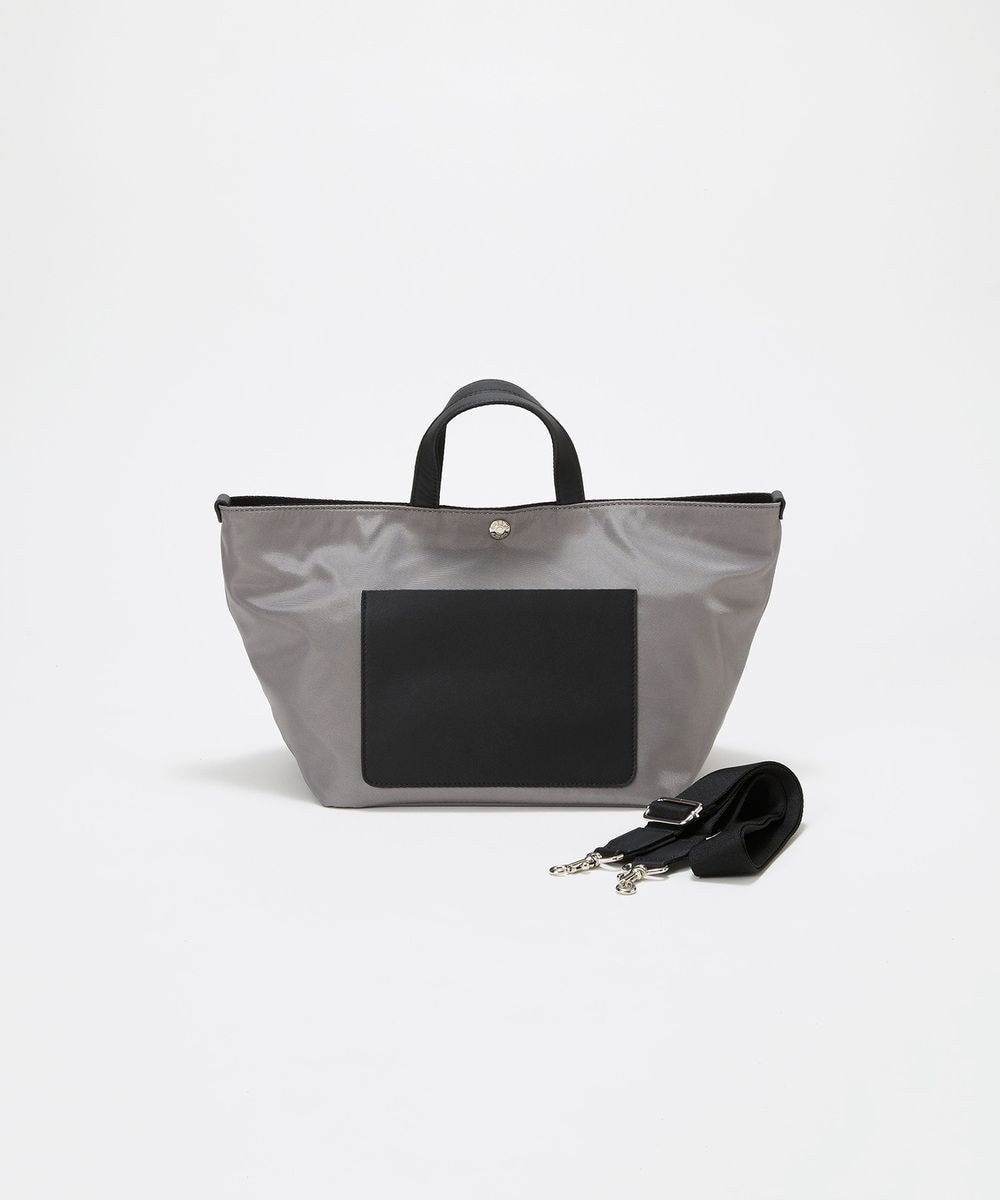 【トプカピ/TOPKAPI】の【Breath TOPKAPI sis】【WEB限定】ナイロン レザーポケット ミニ トートバッグ ショルダー付き 軽量 / CALM カーム インテリア・キッズ・メンズ・レディースファッション・服の通販 founy(ファニー) 　ファッション　Fashion　レディースファッション　Fashion for Women　バッグ　Bags　コンパクト　Compact, Small Size　軽量　Lightweight, Ultra Light　ショルダー　Shoulder, Shoulder Strap　シルバー　Silver, Metallic Silver　スタイリッシュ　Stylish, Fashionable　ポケット　Pocket, Pocket Detail　ラップ　Wrap, Wrap Design　エレガント 上品　Elegant　グレー|ID: prp329100004782689 ipo3291000000035564524
