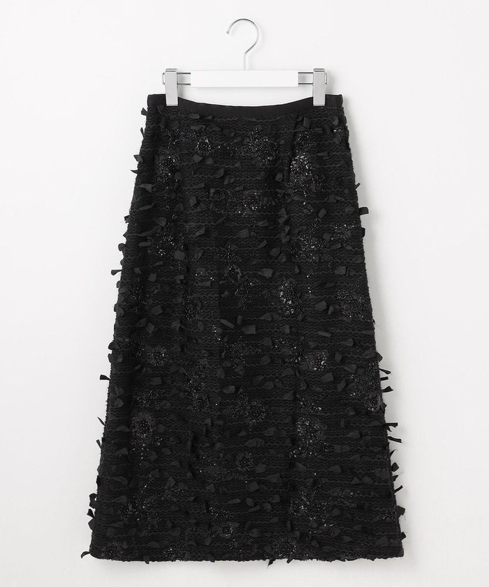 【自由区/JIYU-KU】の【カトリエムブーケ】Tweed a fleurs et rubans リボンツイードスカート インテリア・キッズ・メンズ・レディースファッション・服の通販 founy(ファニー) https://founy.com/ ファッション Fashion レディースファッション Fashion for Women スカート Skirts 春 Spring サテン Satin, Glossy Fabric スパンコール Sequins, Sequin Embellishment ツイード Twill, Twill Weave ミックス Mix, Mixed Style モダン Modern, Contemporary リボン Ribbon, Bow S/S・春夏 SS, Spring/Summer, Warm Season 夏 Summer エレガント 上品 Elegant |ID: prp329100004782704 ipo3291000000034706645