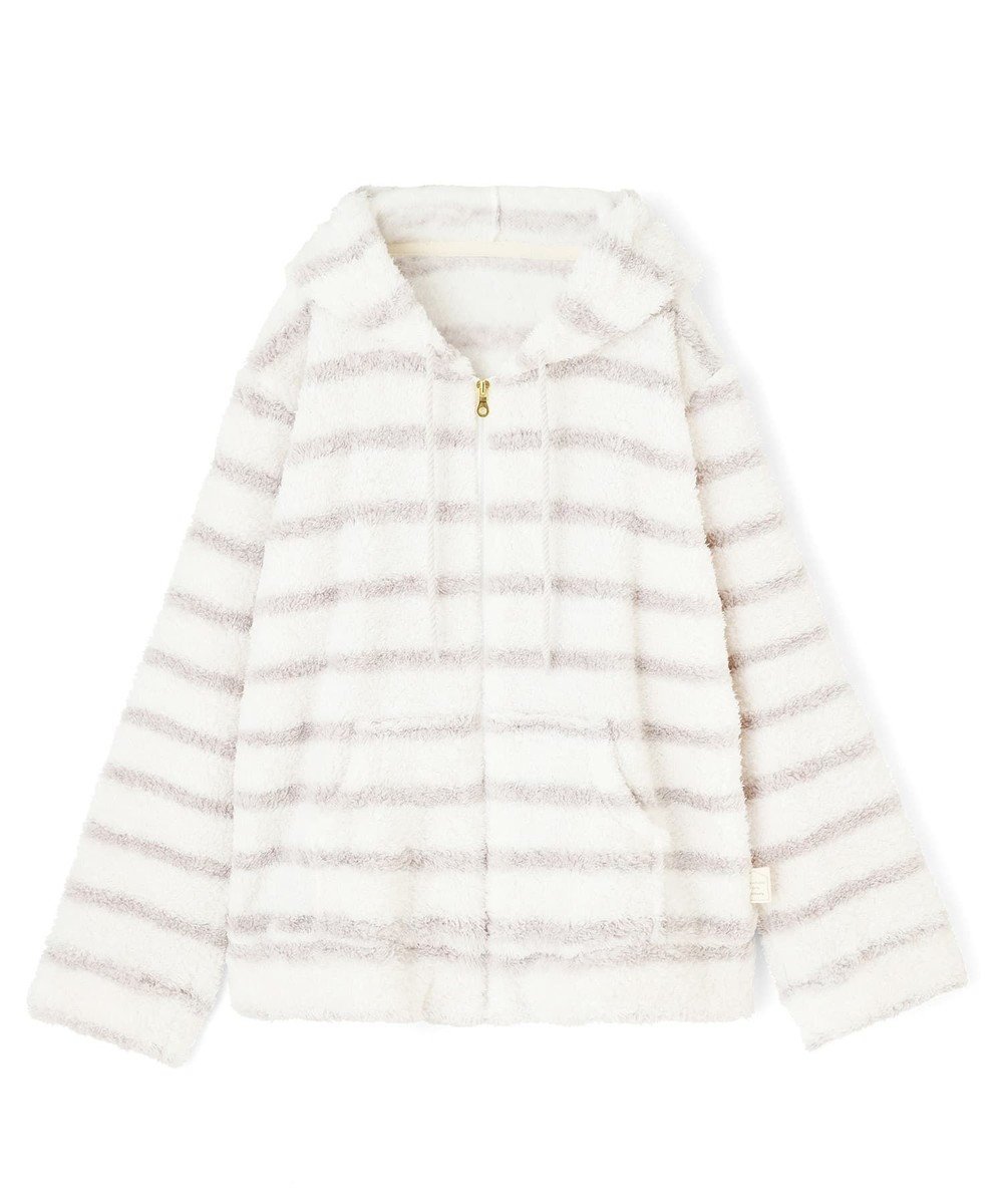 【三愛水着楽園/San-ai Resort】の【SALE】【ルームウェア】【fuwamoko home northerly】ふわもこパーカー 【northerly】 インテリア・キッズ・メンズ・レディースファッション・服の通販 founy(ファニー) ファッション Fashion レディースファッション Fashion for Women トップス・カットソー Cut & Sew Tops レディースパーカー・カジュアルフーディー Casual Hoodies & Sweatshirts パジャマ Pajamas, Sleepwear パーカー Hoodie, Parka ボーダー Border, Stripe ベージュ|ID: prp329100004782710 ipo3291000000035590409